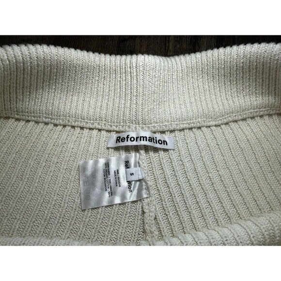 Reformation Cort Ribbed Knit Shorts in Cream Size Small - Picture 4 of 5